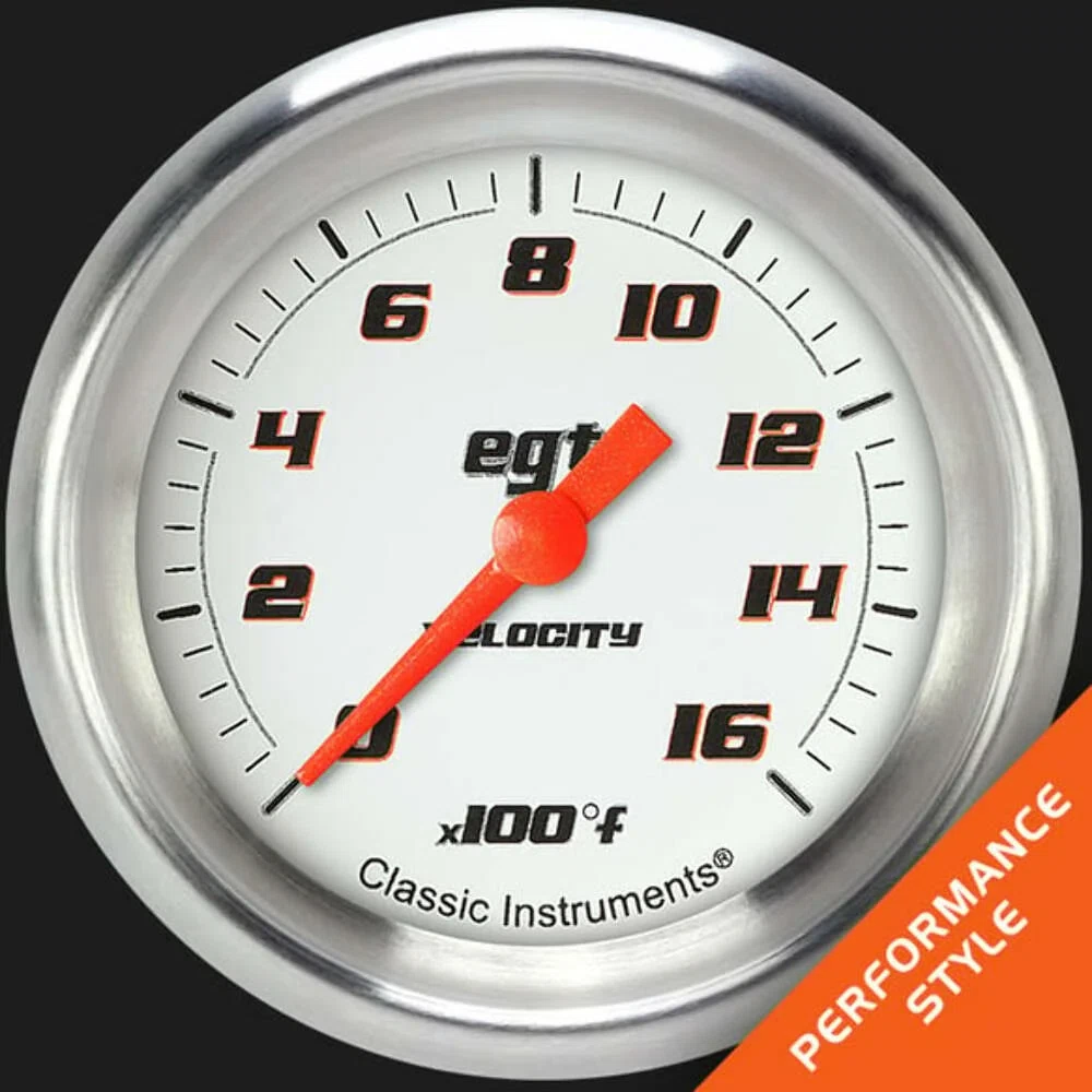 Velocity White 2 5_8_ Exhaust Gas Temp. Gauge VS398WAPF